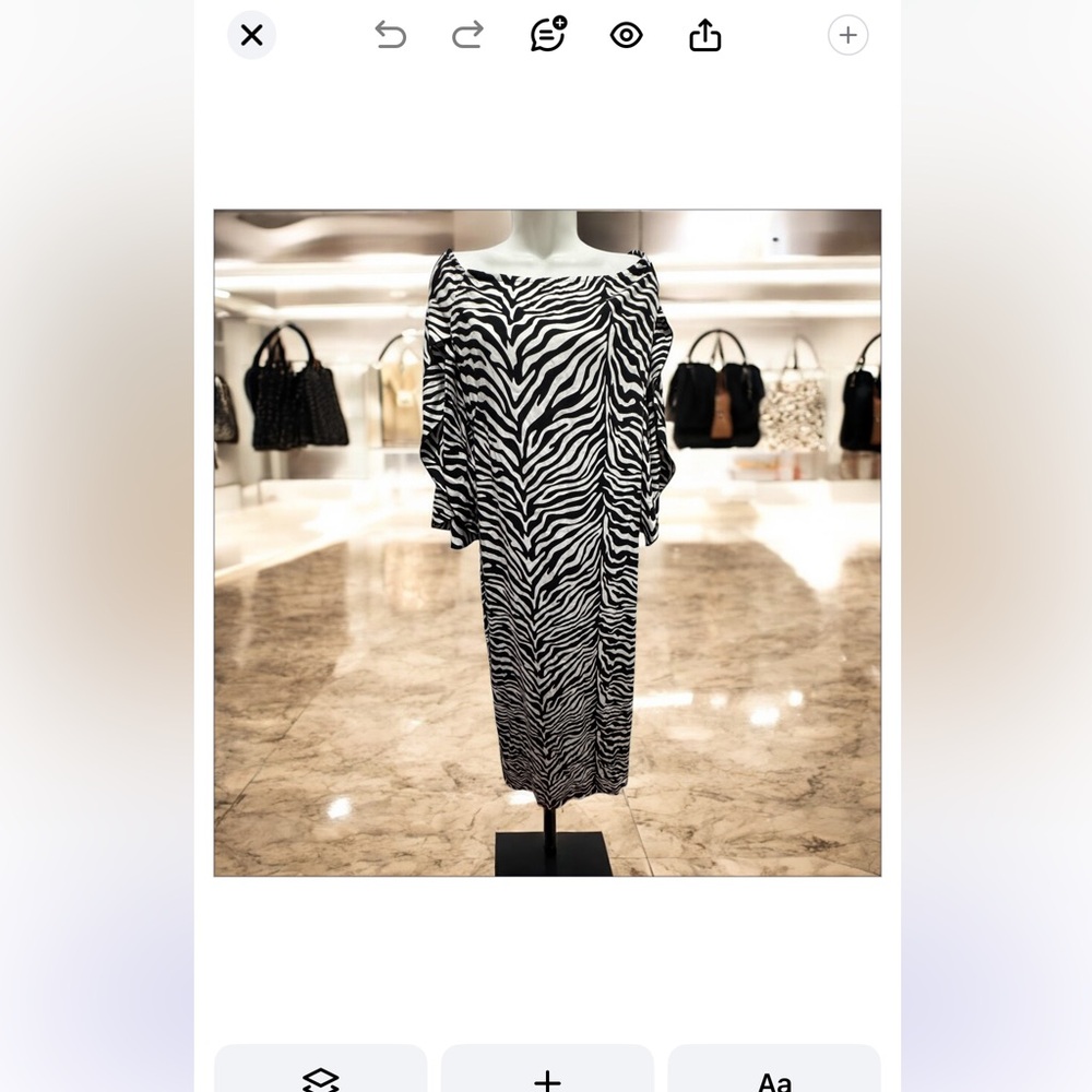 La Mer Luxe black white zebra print Print maxi Dress size medium